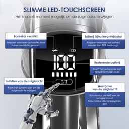 Hiazurm Steelstofzuiger Draadloos - 55000 Pa - LED-display - 55 min Gebruikstijd - 1,8L - 8-in-1 - 4 HEPA-filters - voor tapijt & harde vloeren - Zilver — thumbnail 4