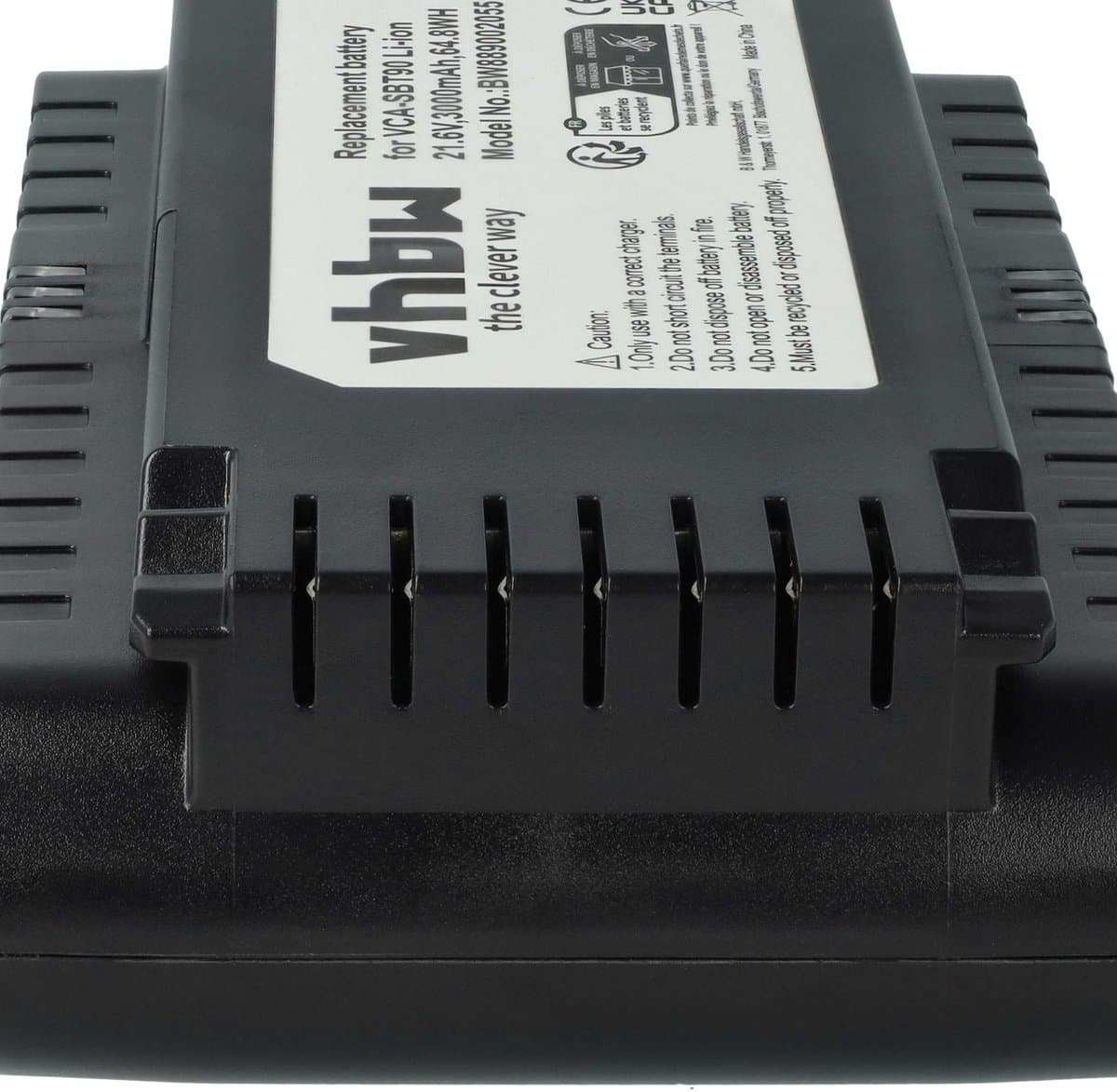 vhbw Vervangende batterij voor Samsung VS15R8542S1, VCA-SBT90EB, VS15R8542S1/ET voor stofzuigers, zwart (3000 mAh, 21,6 V, Li-ion) — afbeelding 1