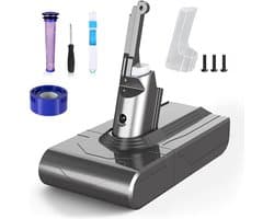Vervangende Accu 6000mAh 21,6V Voor Dyson V8 SV10 - Draadloze Handstofzuiger - Hoge Capaciteit - Inclusief 2 Filters En Borstel