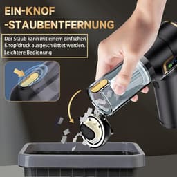 Wishdor Handstofzuiger auto 16000Pa - Draadloze kruimeldief met blaas- en zuigfunctie - Met 9 opzetstukken en LED display - Voor auto en thuis - Zwart goud - 21,4 x 4,8 x 20 cm — thumbnail 5