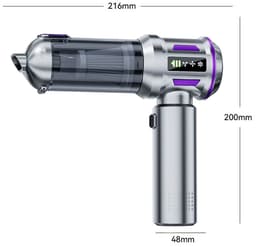 REDOM Stofzuiger 22.000 Pa – Draadloze Handstofzuiger met Brushless Motor – 4-in-1 Zuigen, Blazen, Opblazen & Vacuüm Sealen – HEPA-filter – Auto & Huis — thumbnail 2