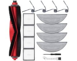 Dailygoods- Accessoireset voor Roborock Q10 S5 - 1 Hoofdborstel - 4 Hepa-filters - 4 Reinigingsdoeken - 4 Stofzakken - 4 Zijborstels - Inclusief Schroevendraaier - Robotstofzuiger Onderdelen