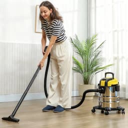 Roossentials stofzuiger nat en droog - 3 in 1 stofzuiger - Alleszuiger - 1200 W - Met blaasfunctie en 2 m slang - RVS - 20 L - Geel/Zwart — thumbnail 2