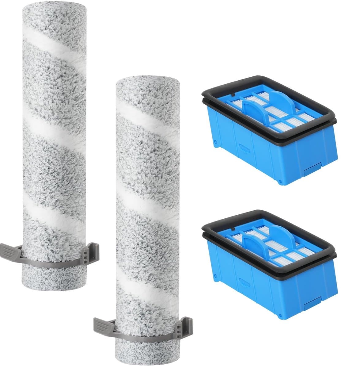 Inovra- Accessoireset voor Bissell CrossWave - 2 Borstelrollen - 2 HEPA-filters - Geschikt voor modellen 4076/4087/4000/4017N - Voor nat- en droogzuigers - Microvezel voor harde vloeren - Stofzuigeraccessoires — afbeelding 1