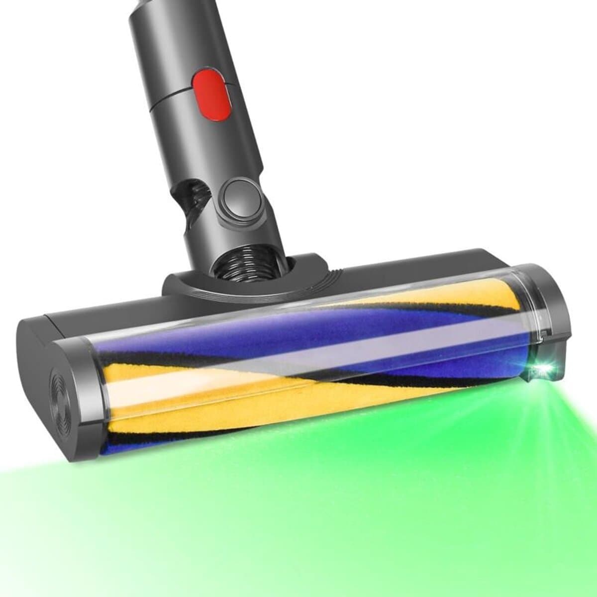Rolborstel voor geschikt voor Dyson V10, V11, V15, V7 en V8 stofzuigers – LED-verlichting voor het verwijderen van moeilijk bereikbaar stof – Geschikt voor het reinigen van harde vloeren – 90°/180° draaibaar — afbeelding 1