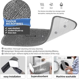 Elektrische dweil - Lichtgewicht - 360 ml Reservoir - 3 Wasbare Microvezelpads - Voor Hardhout, Tegels en Laminaat — thumbnail 2