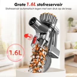 Adormii Steelstofzuiger Draadloos – 50 kPa Sterke Zuigkracht – Tot 60 Min Accuduur – Anti-haarwikkel Vloerborstel – 4 HEPA-filters – 1,6 L Stofreservoir – Groene LED Stofdetectieverlichting – Paars — thumbnail 4