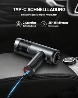 Auto Stofzuiger Draadloos 4-in-1 - Handstofzuiger - 7000 Pa zuigkracht - Geschikt voor auto's, computers, banken en dierenhaar — thumbnail 2