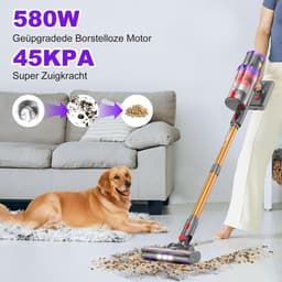 Steelstofzuiger Draadloos - Krachtige Stofzuiger - Huis Reinigen - Automatische Zuigkracht - 75 Min Looptijd - Goud — thumbnail 2