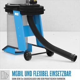 Afzuiginstallatie - Stofzuiger Werkplaats - Houtsnippers Afzuigen - Verrijdbaar Chassis - 65 Liter Tank - Blauw Wit — thumbnail 4