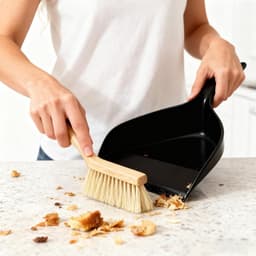 Mini Bezem en Stoffer - Kleine Veegset - Snel Opruimen - Ergonomisch Houten Handvat — thumbnail 4