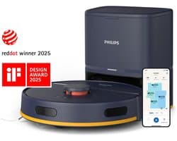 Philips HomeRun 2000-serie Robotstofzuiger Met Dweilfunctie en Automatisch Leegstation – XU2100/15 – 6000 Pa Sterke Zuigkracht – Compact Design