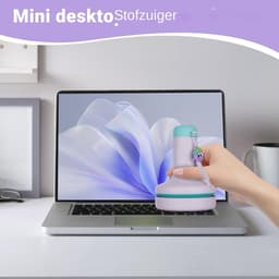 Bureau Stofzuiger - Draadloze Mini Stofzuiger - Kantoor Schoonmaken - Verstelbare Zuigkracht - 12 cm Hoog - Paars — thumbnail 3