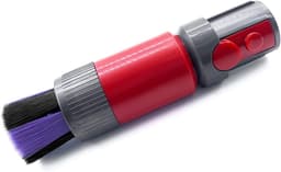 Zachte Stofzuigerborstel - Krasvrije Opzetborstel - voor Oppervlakken - Antistatische Stofborstel - met Zachte Haren - Roterende Zuigmond - voor Toetsenbord, Auto en Meubels - Grijs en Rood — thumbnail 1