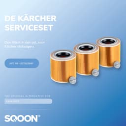 SQOON® Filterset geschikt voor Kärcher WD1, WD2, WD3 - Gelijk aan model: 6.414-552.0 / KFI 3310- 3 stuks — thumbnail 5