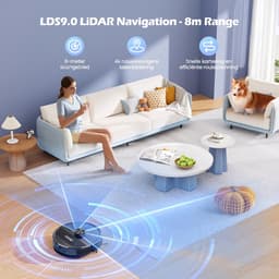Lubluelu SL68 Robotstofzuiger- Robot Stofzuigers met Dweilfunctie - 6000Pa Krachtig Zuigkracht -LiDAR-navigatie – Borstel die klitten voorkomt – Ideaal voor dierenharen — thumbnail 5