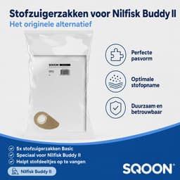 SQOON® Stofzuigerzakken Basic Geschikt voor Nilfisk Buddy II – 5 Stuks — thumbnail 4