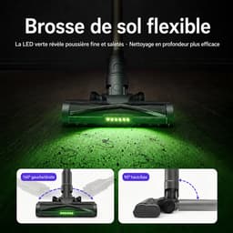 Draadloze Steelstofzuiger 65 kPa/650 W, 75 Min Looptijd, 6-Traps HEPA-filter, 1,6 L Stofreservoir, Zelfstaand met Wandlader, Stil ≤60 dB, Anti-Klit Borstel voor Tapijt, Harde Vloeren en Dierenhaar — thumbnail 3