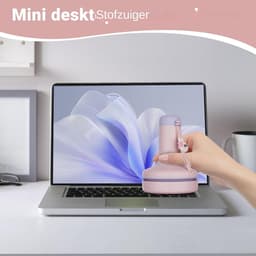 Bureau Stofzuiger - Bureau Schoonmaker - Bureau Opruimen - Draadloos Oplaadbaar - 8.7L x 8.7B x 12H cm - Roze — thumbnail 2