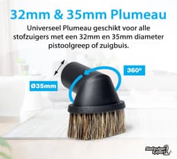 Universeel Plumeau 32mm en 35mm Geschikt voor Miele, Numatic Henry, Philips, AEG, Karcher, Bosch, Siemens etc. met een zuigbuis en/of handgreep diameter van 32mm en 35mm - Stofzuiger Hulpstuk — thumbnail 2