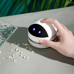KZQ Stille mini bureaustofzuiger met USB - Draagbare kruimelverwijderaar voor bureau toetsenbord en tafel - Verwijdert haren stof en kleine restjes - Zwart-wit — thumbnail 5