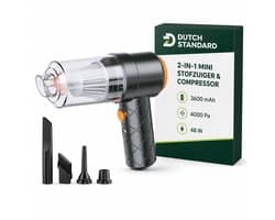 Dutch Standard 2-in-1 Mini Stofzuiger en Compressor - 3600 mAh - Compact