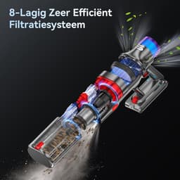 Steelstofzuiger Draadloos - 58KPa - LED Touchscreen - 80 Minuten Gebruiksduur - HEPA Filter — thumbnail 4