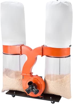 Stofafzuigsysteem, 2634,47 m³/u, 2,5 Micron Spaanafzuigsysteem, 3,0 Pk Zaagselafzuiging met Twee Stofzakken van 132,5 Liter en Twee Filterzakken van 159 Liter, 2800 Tpm, Non-Woven Materiaal — thumbnail 2