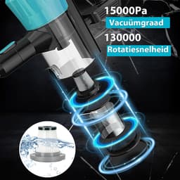 Draadloze Staafstofzuiger 30kPa zuigkracht | 2 stuks 18‑21V accu’s, 375W borstelloze motor, lichte stofzuiger met meerdere opzetstukken en wasbare HEPA‑filters voor thuis en auto — thumbnail 3
