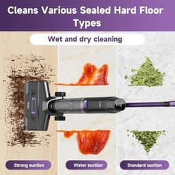 Draadloze Nat & Droog Stofzuiger – 3-In-1 Schoonmaakmachine – Stofzuiger Mop Reiniger – Zelfreinigend Systeem – 45 Min Batterijduur – Rand- En Hoekreiniging — thumbnail 5