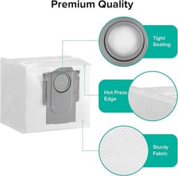 Originele stofzuigerzakken (6 stuks) voor Roborock S8 Pro Ultra, S8+, S7 Max Ultra, S7 MaxV Ultra, Q7 Max+, Q8 Max+, Q5 Pro+ en meer — thumbnail 2