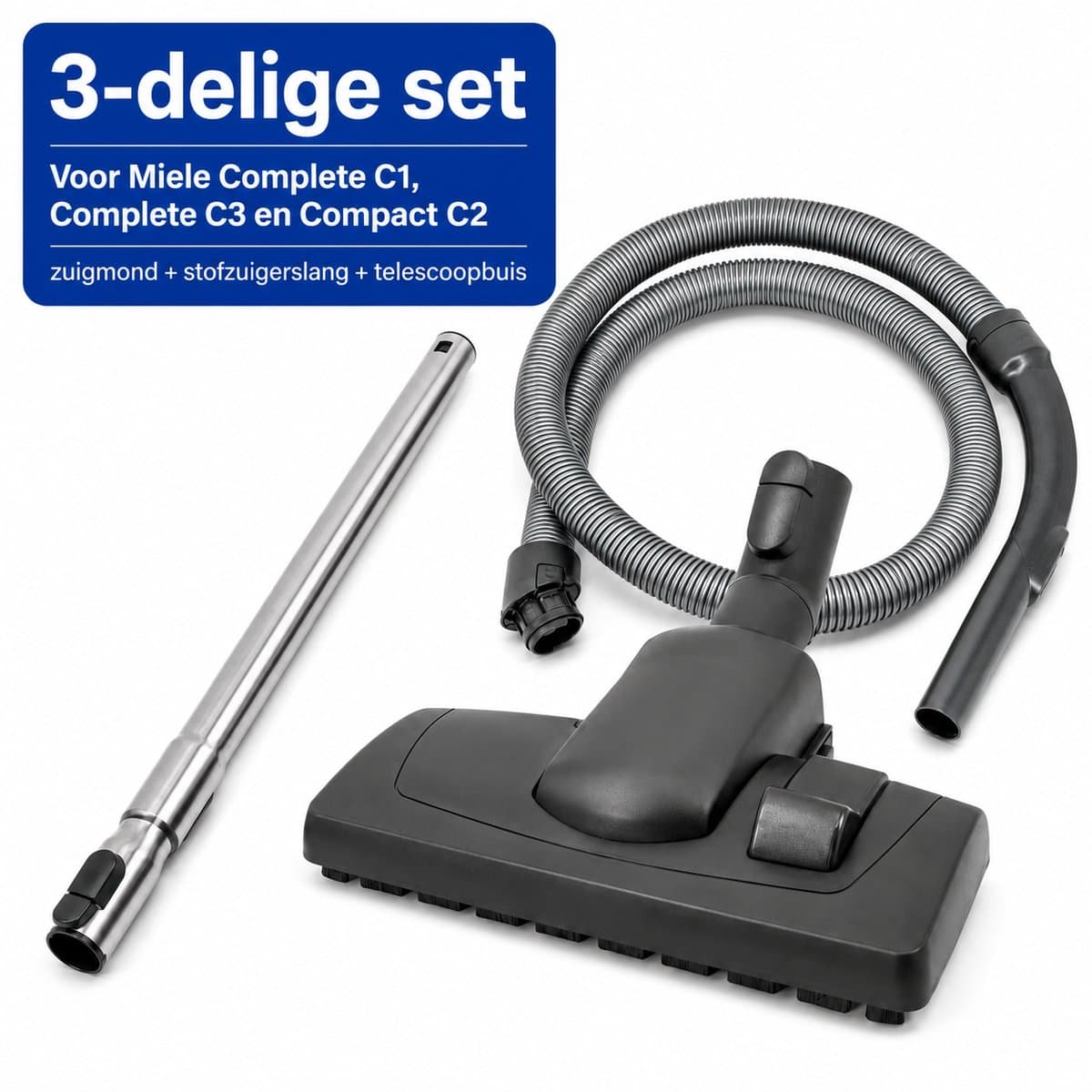 Kleanburg® Geschikt voor Miele Complete C3 Stofzuiger Onderdelen Set – Slang, Telescoopbuis & Combizuigmond — afbeelding 1