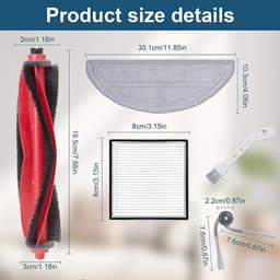 Accessoires geschikt voor Roborock Q10 S5/Q10 S5+/Q10 X5 robotstofzuiger - 1 hoofdborstels, 4 stofzakken, 4 dweilpads, 4 HEPA-filters, 6 zijborstels, 1 reinigingsborstel - 12 delige — thumbnail 2