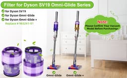3 stuks Stofzuigerfilter compatibel met Dyson Omni-glide+ | Omni-glide, SV19 stofzuiger - HEPA-filter paars - Promessa-Solutions — thumbnail 5