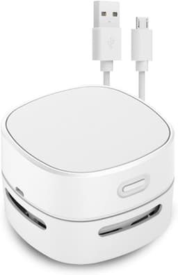 Kleine Handstofzuiger - Wit - USB Oplaadbaar - Voor Desktop en Auto — thumbnail 1