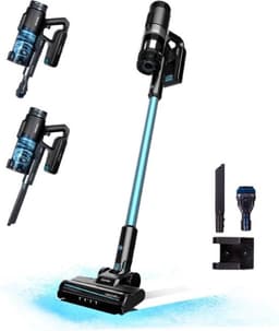 3 in 1 PRO Steelstofzuiger – Draadloos – Stofzuiger zonder Zak – Op Accu – Veelzijdig – Vacuum Cleaner – 12000PA Zuigkracht – 215W – Blauw — thumbnail 1