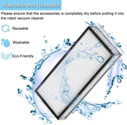 Accessoireset geschikt voor Xiaomi Roborock Q7 / Q7+ / Q7 Max / Q7 Max+ stofzuiger, reserveonderdelen 1 hoofdborstel, 6 zijborstels, 4 HEPA-filters, 1 reinigingsborstel, 1 schroevendraaier, 1 bumper — thumbnail 3