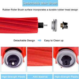 Accessoireset geschikt voor Xiaomi Roborock Q7 / Q7+ / Q7 Max / Q7 Max+ stofzuiger, reserveonderdelen 1 hoofdborstel, 6 zijborstels, 4 HEPA-filters, 1 reinigingsborstel, 1 schroevendraaier, 1 bumper — thumbnail 2