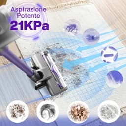 Draadloze 6-in-1 Stofzuiger - Ultraleichte Oplaadbare Stofzuiger met Krachtige 250W Motor en 45 Minuten Looptijd voor Harde Vloeren — thumbnail 5