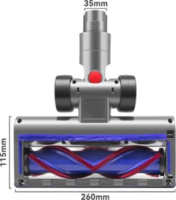 Stofzuigermond - Geschikt voor Dyson steelstofzuiger - Dyson V15 - V11 - V10 - V8 - V7 - Led - Universele Stofzuigermond - Wasbare borstel - Harde Borstel — thumbnail 2