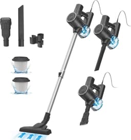 600 W Stofzuiger met Kabel - 25 kPa Steelstofzuiger voor Harde Vloeren en Tapijt - 800 ml Handstofzuiger met Oververhittingsbeveiliging — thumbnail 2