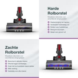 SVENNE® Dyson Zuigmond XL met LED-verlichting, Triggerlock en 2 Rolborstels - Harde en Zachte Borstel, Mondstuk voor V7, V8, V10, V11, V15 - Wasbaar Opzetstuk — thumbnail 3
