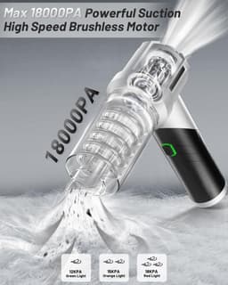Handstofzuiger accu 18 kPA draadloos - 3 standen instelbaar - borstelloze motor - persluchtspray - stofblazer auto — thumbnail 4
