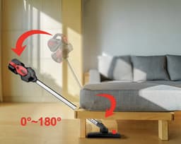 J&R Steelstofzuiger - Stofzuiger - Met draad - Stofzuiger en handstofzuiger - 2in1 - 600W - 18kPa - Rood — thumbnail 3