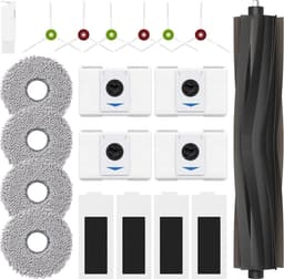 20 stuks Accessoires Ecovacs DEEBOT T20 Omni, T20 e Omni, 1 rubberen hoofdborstel, 4 filters HEPA, 4 schoonmaakdoeken, 6 zijborstels, 4 stofzakken — thumbnail 1