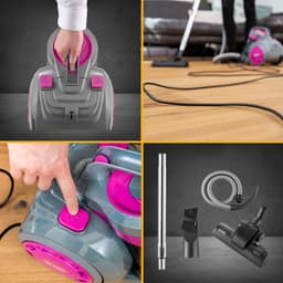 TZS First Austria Stofzuiger - Zakloze Stofzuiger - 800W - Vacuum Cleaner Zakloos - Sterke Zuigkracht - Roze — thumbnail 4
