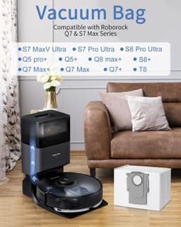 Set van 10 stofzakaccessoires geschikt voor S7 MaxV Ultra / S7 Pro Ultra / Q7+ / Q7 Max+ / Q5+/ T8 stofzuiger zuigstation, grote capaciteit filter vervangende zak accessoires stofzuigerzak — thumbnail 4