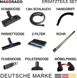 MAXORADO Stofzuiger Set 10-delig - Combizuigmond + parketborstel + telescopische buis + handgreep + 1,8m flexibele slang + meubelborstel + spleetmondstuk + bekleding opzetstuk + 2 HEPA filter - geschikt voor Miele C3, S8, S8 Serie — thumbnail 5