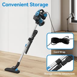 Luxe Steelstofzuiger 3-in-1 - 18000 Pa- Kruimeldief - Steelstofzuiger - 1,2 Liter Stofbak - 23 KPA/600WATT - 6M snoer - HEPA Filter - LUX Design - voor Tapijten en Harde Vloeren - Blauw — thumbnail 2