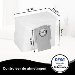 DEGG® Stofzuigerzakken - Geschikt voor Xiaomi roborock - Robot stofzuigerzakken - Geschikt voor Q7 en Q5 series - Q7+, Q5+, Q7max, Q7max+, S7max ultra, S7pro ultra, S7 maxv ultra, S8+, S8pro ultra - 6 STUK(S) — thumbnail 5